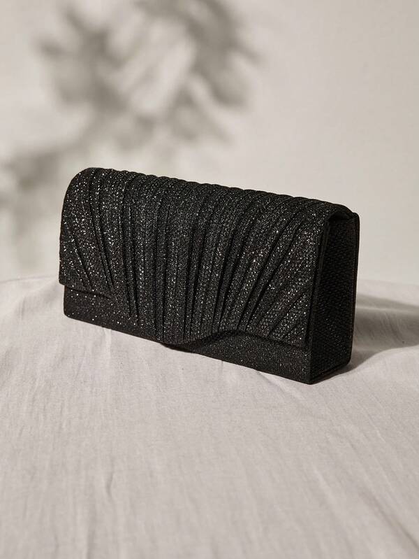 حقيبة مسائية مربعة فاخرة من SIIZA مزينة بالترتر اللامع والفخامة والأناقة والهدوء، تفاصيل مجعدة أنيقة ولامعة، مناسبة للحفلات والأعراس والسهرات والعشاء، هدية مثالية لفتيات الحفلات والعرائس والنساء