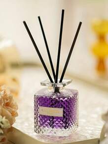 1 bottiglia di olio essenziale di lavanda in vetro con diffusore in canna, 50 ml, serie di aromaterapia da viaggio, profumazione per la casa, adatto per camera da letto, soggiorno, bagno, durevole, molto adatto per Natale, Ognissanti, laurea, Ringraziamento, San Valentino