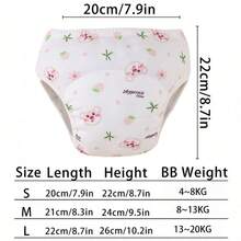 3pcs/Set Reusable Baby Training Pants With Leak-Proof Lining - Unisex Toddler Potty Training Underwear + Washable Cloth Diapers, Gift Set With Vibrant Strawberry, Orange And Peach Patterns, Baby Clothing Gift - Multicolor - View 3