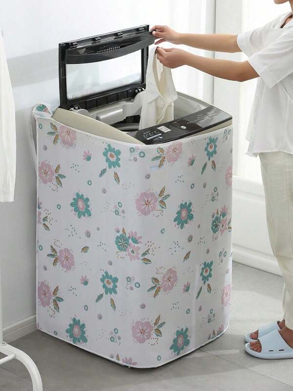 Capa protetora contra poeira para máquina de lavar, 1 peça, à prova d'água e poeira, para eletrodomésticos, adequada para máquina de lavar em formato de flip, tamanho aproximado de 56*54*86 cm