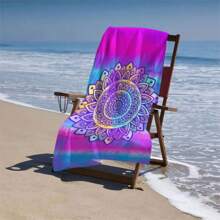 1 pezzo Asciugamano da spiaggia stampato in fibra ultrafine super assorbente, elementi essenziali da viaggio, accessori da viaggio, elementi essenziali da spiaggia