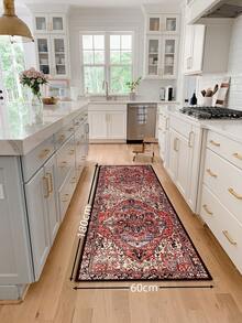 1入組幾何圖案地毯，適用於餐廳廚房，室內地墊，家居裝飾，房間裝飾