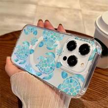 Turtle Mobile Phone Case, Decorated With Ocean Waves And Beach Vibes, Suitable For IPhone 16, 15, 14, 13, 12 And 11 Pro Models, Made Of TPU Material, And Provides Shockproof Protection. Perfect For Family, Friends, Children, Birthdays, Spring, Holidays, Boyfriends, Girlfriends, And Valentine's Day Gifts.