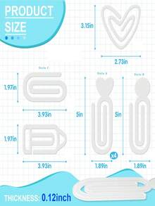 10 个热升华空白回形针，4 英寸 X 2 英寸超大亚克力热升华回形针空白大号单面回形针适用于圣经经文 DIY、工艺品、办公室、礼物、家庭、学校使用