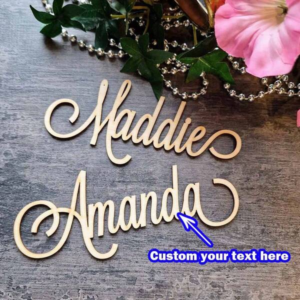 Décorations personnalisées sur mesure - texte personnalisable en lettres, décorations en bois, personnalisation de nom de cadeau - le choix parfait pour les cadeaux de fête