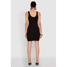 Rib Knit Scoop Neck Tank Mini Dress - Multicolor - View 5
