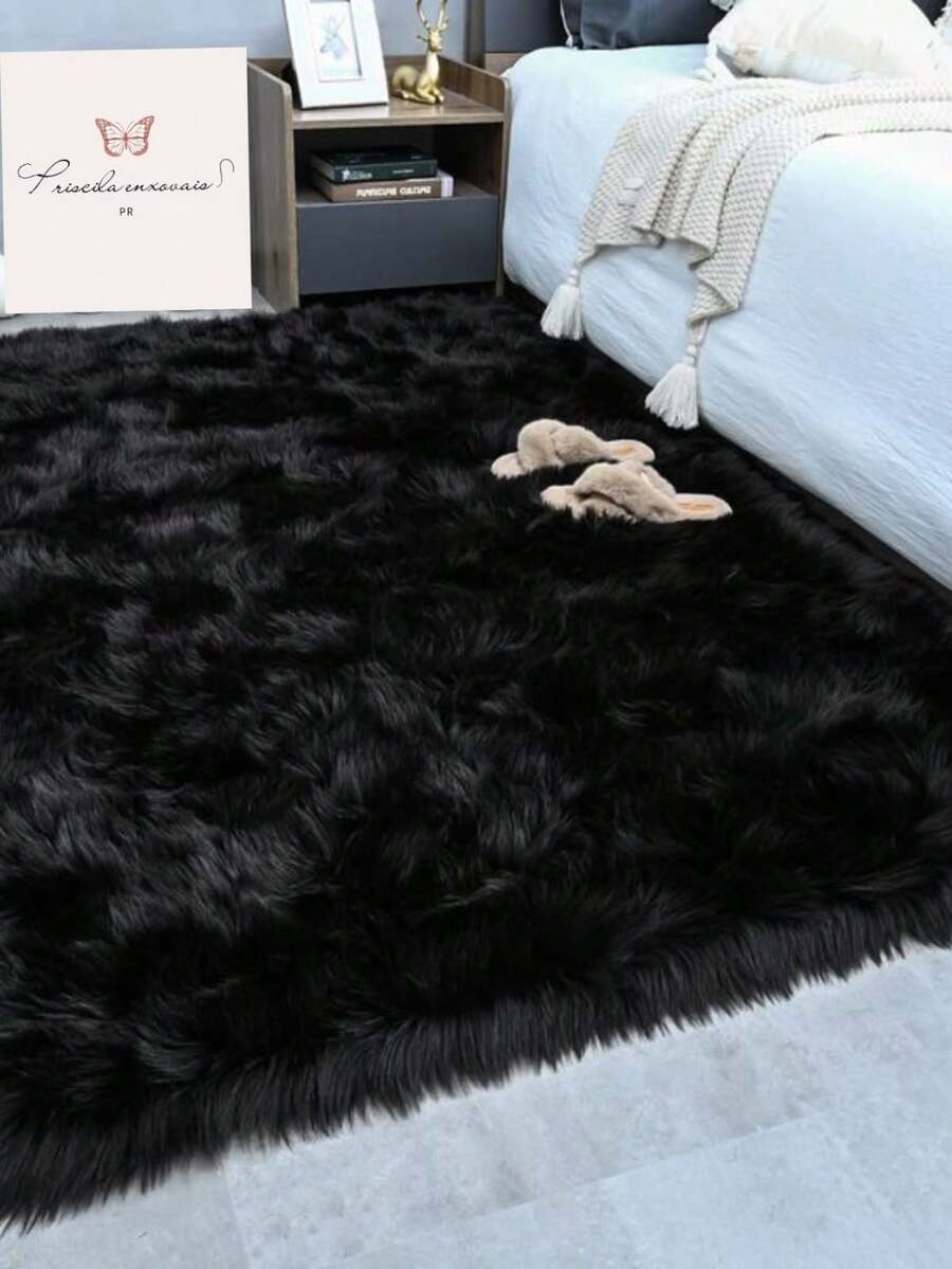 Shaggy Living Room Rug Measuring 3 Meters Long By 2 Meters Wide - màu đen - Xem 1