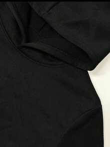 Paris Men's Sweatshirt Kangaroo Hooded Jacket Flannel Cold Weather Top With Pocket - 黑色 - 查看 2