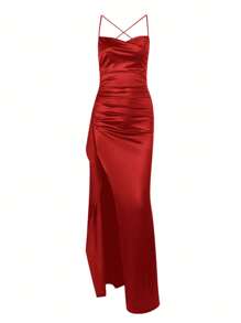Elegante vestido de fiesta con escote sin tirantes, volantes y cintura de satén sexy, vestido de dama de honor, vestido de gala