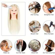 24" Hairdressing Styling Mannequin Doll Salon Training Hair Clamp Professional