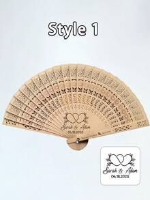 个性化婚礼手扇，订婚礼物，新娘礼物，派对回礼，伴郎礼物，感谢礼物，婚礼扇子回礼，个性化扇子派对回礼 - 彩色 - 查看 19