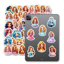 50 piezas de hermosos adhesivos de princesa a prueba de agua de PP, dibujos animados lindos y coloridos, adecuados para botellas de agua, monopatines, portátiles, cuadernos, equipaje, educación temprana, recompensas en el aula, interacción entre padres e hijos
