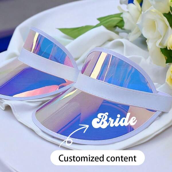 Personalized Party Visors, Transparent Holographic Visor, Custom Name Visors, Bridesmaid Gifts, Beach And Pool Visors