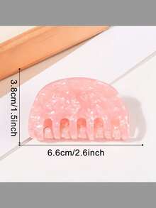 1 件韩式 PVC 中号半圆形多巴胺设计简约时尚女士发夹，发爪头饰时尚发饰美容爪夹