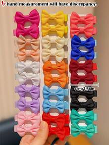 30pcs Random Color Cloth Hair Clips For Little Girls, Lovely Bow Hair Accessories - Multicolor - View 3