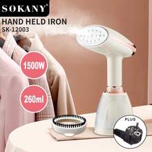 SOKANY SK-12003 Multifunktions-Haushaltsdampfbürste | Dampfbügeleisen, 1500W Hochleistung, schnelle Erwärmung, 260ml großer Behälter. 360° Bügeln, LED-Kontrollleuchte, geeignet zum Bügeln von Kragen, Manschetten, Knöpfen und anderen kleinen Bereichen, geeignet für Zuhause | Geschäftsreisen | Studentenwohnheim, unverzichtbares Haushaltsgerät, Haushaltshelfer, entwickelt für Geschäftsprofis, Weihnachts- & Neujahrsgeschenk - EU E-Typ Stecker (220-240V) - Übersicht 2