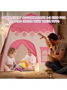 Tienda de campaña de princesa tamaño grande para niños - Temática de cielo estrellado azul, de poliéster resistente y armazón de acero, perfecta para niños y niñas - Regalo de cumpleaños o festivo ideal, Carpa de juego plegable para niños, Casa de muñecas, Decoración navideña, Regalo de Halloween, Apta para niños de 0 a 9 años