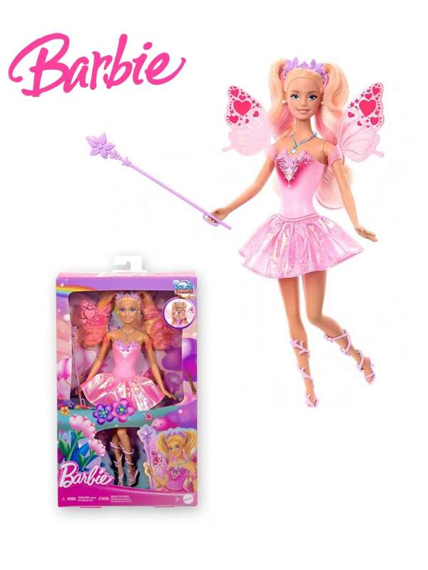 Mattel ​Barbie Color-Changing Butterfly Fairy - Interactive Water-Activated Magic Wings & Wand Toy For Girls, 3+ Birthday Gift With Heart-Shaped Patterns & Pink Unicorn Design​