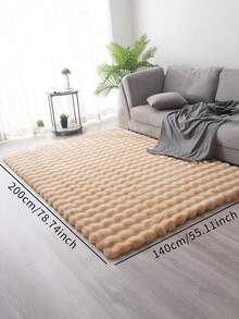 1 pieza Alfombra de felpa tipo sherpa de color camello, suave, sin desprendimiento y fácil de limpiar, apta para dormitorio, sala de estar, decoración del hogar, alfombra para sofá, mesa de centro, vestidor, área de tocador, habitación tatami, etc.