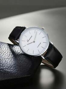 1 Pieza Reloj de Banda de GENEVA para Mujeres, Reloj de Cuarzo de 2 Agujas para Estudiantes
