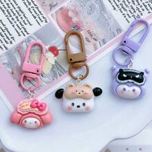 Sanrio Sanrio Hello Kitty süßer Mini-Schlüsselanhänger - 6 Stücke Cartoon Hello Kitty Kuromi My Melody Pochacco Cinnamoroll Pompompurin Schlüsselanhänger, Taschenbehang, Auto-Schlüsselanhänger, Geschenk für Mädchen & Frauen, Freundin | Geburtstag, Abschluss, Weihnachten, Haushaltsaccessoire Taschenanhänger
