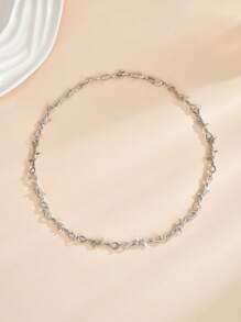 1st asymmetrische doorn- en doornige wijnrankvormige metalen herenmode hanger ketting