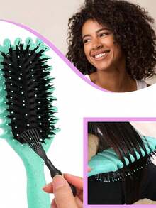 卷发定型梳 – 顺滑防毛躁梳，适用于干湿发 | 增强卷度，轻柔滑动，轻松造型 - 彩色 - 查看 4