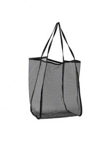 Bolso de hombro transparente de malla para niña, una bolsa de transporte de gran capacidad y con estilo, adecuada para uso diario