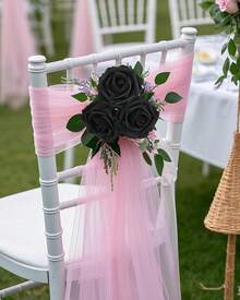 25Pcs Artificial Roses Flowers Fake Roses With Stems Real Touch Foam Flowers For DIY Wedding Bouquet Baby Shower Centerpiece Floral Arrangement Party Home Decor(Dark Red) - Black - View 10
