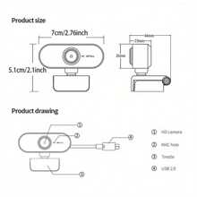 Cámara web HD de 1080P para computadora portátil de escritorio, mini cámara web USB con micrófonos, cubierta para cámara web