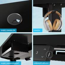 Devoko Gunji Electric Standing Desk Height Adjustable Sit-Stand Desk With Memory Smart Panel - Black - View 8