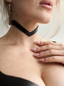 Women's Fashion Classic Black Pu Leather Collar Necklace Gothic Minimalist Necklace Daily Wear Costume Accessories Cat Collar Role Play Accessories Sexy Lingerie Accessories