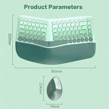 MOFII Ergonomic 2.4Ghz Wireless Split Keyboard Mouse Combo For PC/Laptop/Desktop Color Gradient Typewriter Keyboard Mouse Set With Split Design,Wrist Rest,1600DPI Vertical Mouse - Nhiều màu - Xem 9