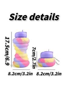 1pc Foldable Silicone Water Bottle 600ml Capacity Suitable For Adults/Children/Made Of High-Quality Silicone, High Temperature Resistant, Suitable For Outdoor, Long-Distance Running, Cycling, Commuting And Other Multi-Purposes - Multicolor - View 5