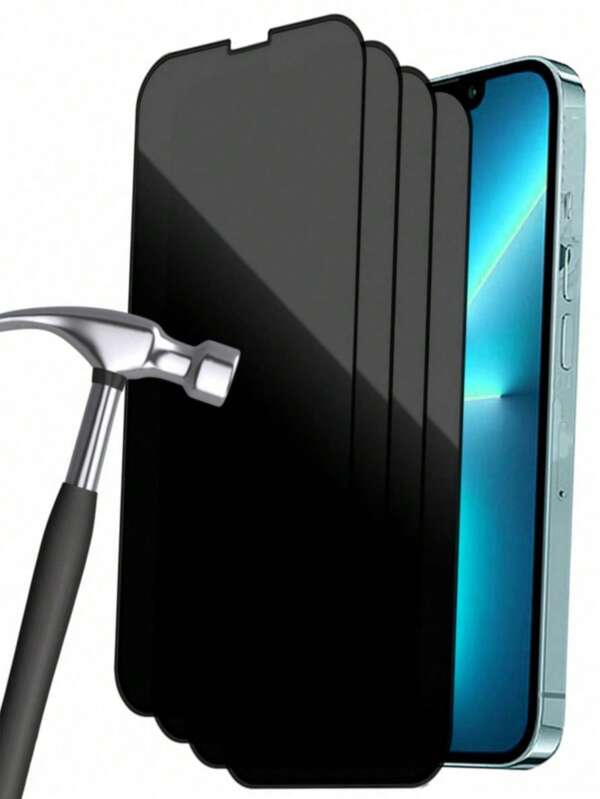 4pcs Privacy Protection Full Screen Tempered Glass Protector Protect For Iphone With Black Edge Silk Screen Anti Peeping Full Screen Phone Protective Film