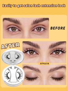 1 par de pestañas magnéticas de aspecto natural, 1 par de pestañas magnéticas reutilizables con aplicador, kit de pestañas magnéticas sin necesidad de pegamento, fácil de poner y quitar, pestañas postizas