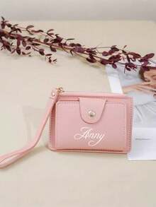 1 carteira feminina elegante e personalizada, estilo casual, fecho de zíper, material PU, acabamento elegante, exibição personalizada! Carteira personalizada específica para mulheres, crie seu próprio ambiente elegante, fácil de limpar - Multicolorido - Ver 5