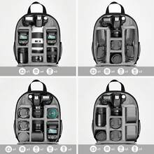 Camera Backpack Bag For DSLR/SLR – Photography Travel Backpack With Laptop Compartment, Padded Divider Insert, Lens Storage & Accessory Organizer – Fits Up To 13-Inch Laptop, Ideal For Outdoor Shoots, Hiking, Work & Commute - Gray - View 7