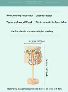 1 pièce Présentoir en bois rond pour collier/bracelet/serre-tête, support organisateur de bijoux. Nécessité estivale pour les femmes. Organisateur de rangement, cadeau, voyage, rentrée scolaire