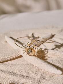 Tropiscape 1件装海星螃蟹海洋生物上臂环女士臂套臂镯饰品夏季度假饰品度假氛围休闲海滩秋季圣诞节冬季圣诞礼物 - 彩色 - 查看 2