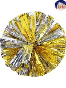 2pcs Football/Basketball Cheerleader Pom Poms, Metal Series Sports Team Activity, Dancing Performance Props, Square Dance Game Props, Dancing And Fan Cheering Props, Suitable For Outdoor Sports Team Performances