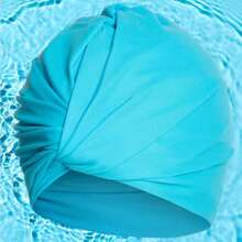 1pc Women Adult Swim Cap, Double-Layer Twist Flower Swim Cap, Comfortable Non-Slip Ear Protection Swimming Cap, Spa Swimming Hat, Beach Essentials, Beach Accessories, Pool Float