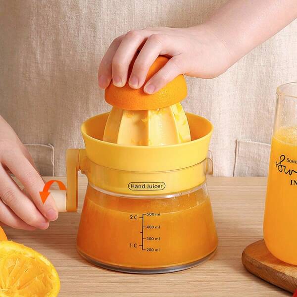 Manual Rotary Juicer For Home Use, Fresh Fruit/Lemon/Orange Juice Extractor With Pulp Separator, Convenient Citrus Juicer