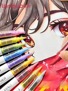 126 Colors Direct Liquid Acrylic Marker,Colored Brush Sets,Soft Art Tip,They Are Colored,Opaque And Do Not Penetrate The Paper.With High Color Saturation,Colors Can Be Superimposed.They Are Suitable For Painting Various Objects Art Painting Supplies Back To School