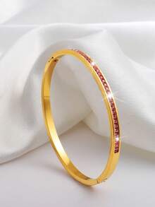 5/1 chiếc Vòng tay thép không gỉ kiểu dáng rộng rãi và thoải mái, một phụ kiện nhỏ dễ dàng nổi bật mà không cần phải lo lắng về việc phối đồ. - vàng hồng - Xem 16