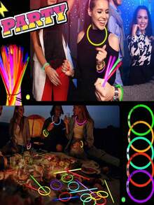 207支彩色荧光棒。这些荧光棒亮度极高，是一种可以发出柔和强光并持续发光的照明产品，即使在黑暗中也能发光。它们可以持续发光8到12小时。是婚礼派对照明、圣诞派对用品、新年礼物和嘉年华派对用品的理想选择。 - 彩色 - 查看 6