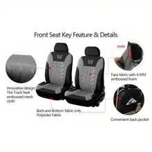 1pc Car Hot Stamping Butterfly Fabric Indentation Press Car Seat Cover All Season Universal Seat Cover