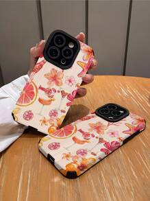 1 pieza Funda de teléfono suave y resistente a los golpes con textura y patrón de vida marina rosa compatible con Apple
