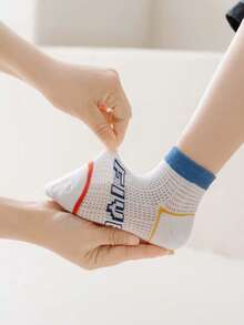 5 Pairs Kids' Mesh Cartoon Style Thin Mid-Calf Socks, Seamless, Non-Irritating, Fashion & Versatile For Spring/Summer - Multicolor - View 5