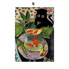 1pc/3PCS Funny Art Matisse Monet Black Cat Van Gogh Sunflowers Canvas Painting Posters And Prints Wall Pictures For Living Room Decor Frameless Literary Frame Vintage 2025 Best Selling Halloween Decorative Paintings, Easter Decorative Paintings, Warm Impression Canvas Paintings, Living Room Decorative Paintings Bedroom Decoration Frameless Paintings With Framed Paintings, Simple Art Paintings - Multicolor - View 8